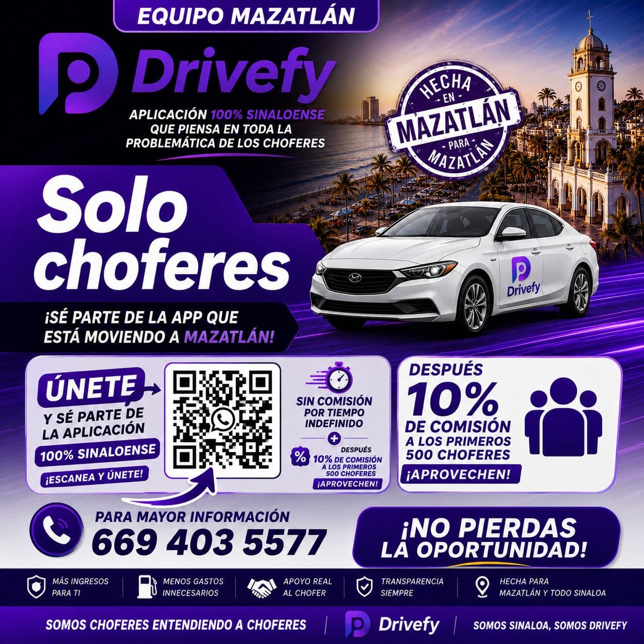 Drivefy — Solo choferes, hecha en Mazatlán para Mazatlán